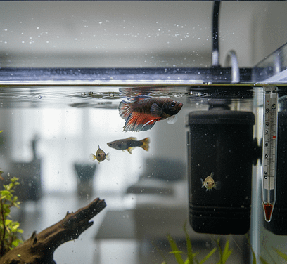 Por qué se mueren los peces: pez boqueando en superficie por amoníaco/nitritos; importancia de ciclar acuario.