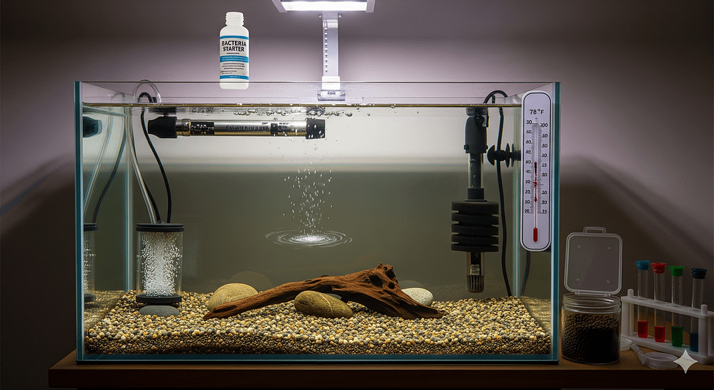 Descubre qué tipo de agua conviene usar para ciclar un acuario y cómo prepararla correctamente.